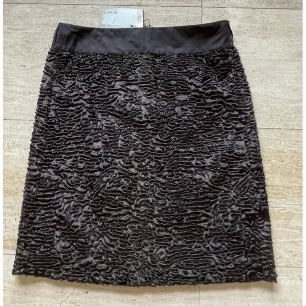NWT Max Mara Brown swirl Textured Mini‎ Skirt  Evening Party Cocktail size 12